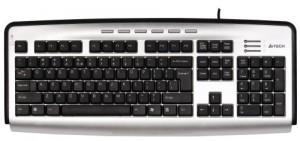 Tastatura A4Tech KL-23M, X-Slim Keyboard PS/2 (Silver/Black) (US layout), KL-23M