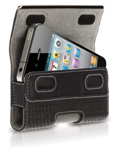 Husa GRIFFIN Elan Holster Metal for iPhone 4G Perforated Black Leather, GB01708