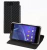 Husa Roxfit din piele eco tip "Standing Book" pentru Sony Xperia Z3, Negru, SMA5150CF