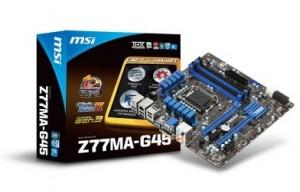 Placa de baza MSI, Socket LGA1155, Z77A-G45, Intel Z77, 4xDDRIII, 3*PCI-Ex16, 4*PCI-E, Z77A-G45