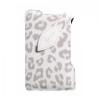 Husa piele momax snow leopard pattern, white pentru iphone 4,