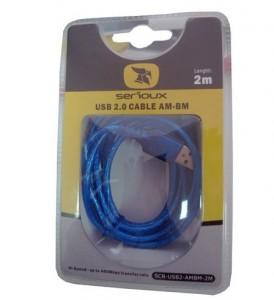 CABLU IMPRIMANTA USB 2.0, 2M, SERIOUX, SCR-USB2-AMBM-2M