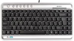 Tastatura A4Tech KLS-5, ANTI-RSI, X-Slim Keyboard, USB, US layout (Silver Black), KLS-5-SB