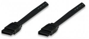 Manhattan SATA Cable L Type 7pin x 2pcs Black 40in/100cm, 392075