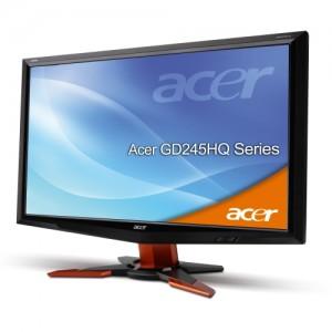 Monitor LCD Acer GD245HQ, 23,6 inch Wide, Full HD, HDMI, 3D, 120Hz, Negru ET.UG5HE.009