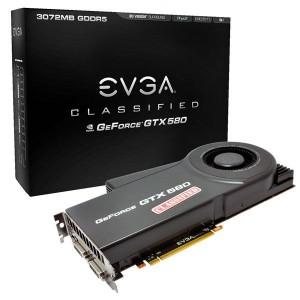 Placa video EVGA e-GeForce GTX 580 Classified 3GB (03G-P3-1588-ER), VE5803GBCL