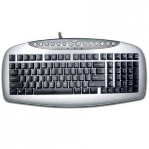 Tastatura A4Tech KB-21, Multimedia Keyboard PS/2 (Silver/Black) (US layout), KB-21