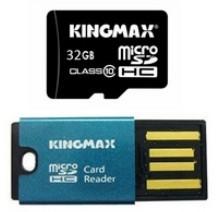 Card de memorie Micro-SDHC   32GB - Class 10 + Card Reader ( Cr03 )  Km32GmcSDHC10Cr