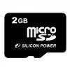 Card memorie Silicon Power MicroSD 2GB cu adaptor, SP002GBSDT000V10-SP