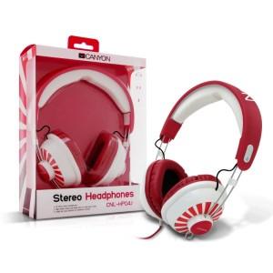 Headphones CANYON CNL-HP04 Rising Sun White-Red, CNL-HP04J