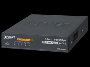 Switch PLANET 4-Port 10/100Mbps 802.3af/at POE + 1-Port 10/100MBPS Desktop Switch, FSD-504HP