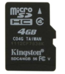 Card de memorie Micro Secure Digital Card High Capacity 4GB (MicroSD Hc Card) Single Pack  SDc4/4GBsp