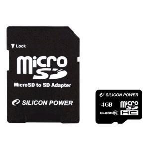 Silicon Power Card microSDHC 4GB Class 6 SP004GBSTH006V10
