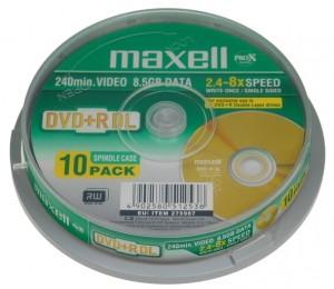 DVD+R MAXELL  8X 8.5GB 10 cake Double Layer, QDDL+RMX8X10