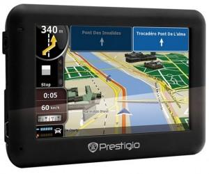 PRESTIGIO GPS GeoVision 5050 (5 inch,480x272,4GB,128MB RAM,MStar,IGO, Speaker) cu harta Full Europe, PGPS5050EU004GBBNG