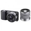 Aparat foto DSLR Sony NEX-3D Black, Dual kit SEL-16F28 si SEL-18-55mm, NEX3DB.CEE4