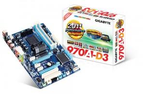 Placa de baza GIGABYTE  AMD 970A-D3(Socket AM3, 4 DDR3, 2xPCIe2.0 x16, 7.1ch, GLAN,RAID ), GA-970A-D3