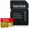 Card memorie SanDisk Extreme MicroSDHC 32GB CLS10 UHS-I 45MB/s + adaptor SD, SDSDQXL-032G-G46A