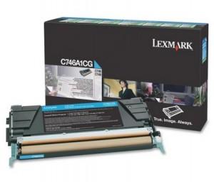Toner Cartridge Lexmark C746A1Cg, pt C746, C748, Cyan, Return Program, 7.000 pages, C746A1CG