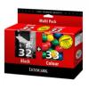 Lexmark ink combo-pack 32, 33 black and color print cartridges -