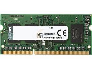 Memorie KINGSTON SODIMM, 2GB DDR3L, 1333MHz, Non-ECC, CL9, SR, X16, 1.35V, KVR13LS9S6/2