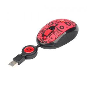 Mouse G-Cube GLCR-20R, Retractable Mini G-Laser Mouse,1000 dpi, 2X click, USB Red, GLCR-20R