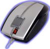 Mouse optic, 3but+1U-wheel, buton dublu click, ARGINTIU/NEGRU; rezolutie 80