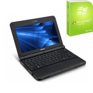 Notebook Toshiba NB250-101 cu procesor Intel Atom N455, 1.66 GHz, 1 GB, 160 GB, Intel GMA 3150, Microsoft Windows 7 Starter, Negru, PLL2PE-001026G5