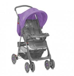 Carucior pentru copii Bertoni Sport Fiesta, Grey & Violet Dandelion cu acoperitoare picioare, 1002073 1346