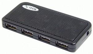 HUB USB A4TECH HUB-64, 4 porturi, USB 2.0, Black, HUB-64