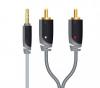 Cablu audio plus 3.5mm (t) la 2x rca (t),  2.0m, slim, black,