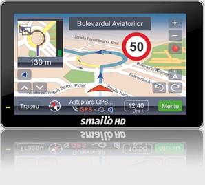 GPS SmailoHD50Ro - Ecran 5, Bluetooth DUN, Transmitator FM, Player Multimedia, Cea mai recenta harta a Romaniei