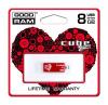 Stick good drive cube 8gb, usb 2.0, valentine red,