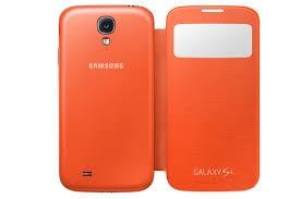 Husa Samsung Galaxy S4 i9500 / I9505 S-View Cover Orange, EF-CI950BOEGWW