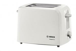 Prajitor de paine Bosch, Putere 980W, 2 felii,Culoare alb, TAT 3A011