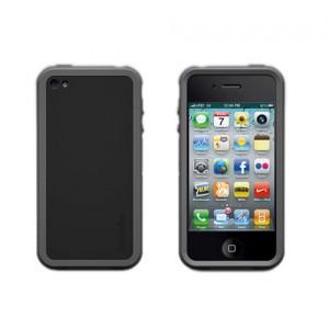 Carcasa protectie XtremeMac Tuffwrap Accent pentru iPhone4 Black-Grey, IPP-TA4-13