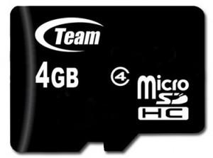 TEAM GROUP Memory ( flash cards ) 4GB Micro SDHC Class 4 cu adaptor, TUSDH4GCL403