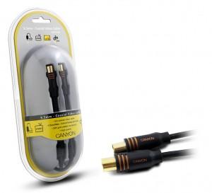 Video Cable CANYON ( 9.5mm coax/male -  9.5mm coax/female, Gold Plated Connector  CNR-CV08