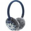 Aparatori urechi Kit KSMFFBLM Fair Isle, cablu cu mufa de 3.5mm si Microfon, Albastru Navy