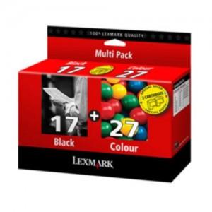 Cartus combo cerneala color Lexmark Dual pack 17+ 27 Higher yield--Inlocuieste 80D2125 for X72, X74, X75, i3, X110, 80D2952