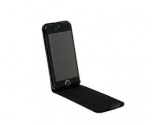 Husa piele eco tip Flip STK IP5EXV2BLK/PP3 tip Flip, deschidere verticala, pentru iPhone 5, Negru