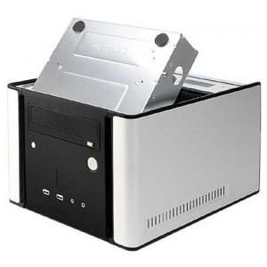 Carcasa Antec Desktop-cube mATX, sursa 350W, argintiu/negru