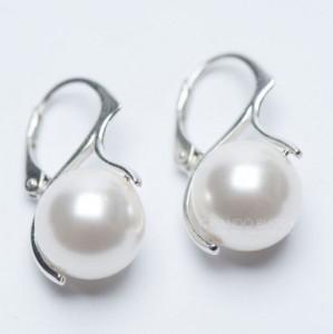 Cercei argint White Pearl