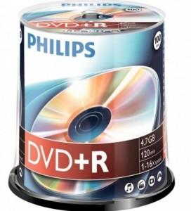 DVD+R Philips,16x 100 buc, QDVD+RPH16X100