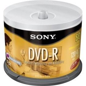 SONY DVD-R 16X4.7GB INKJET 50P, QDIJ-RSN16X50