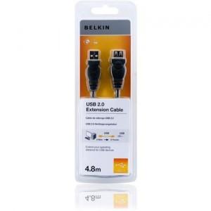 Cablu prelungitor Belkin USB 2.0 (AM-AF) 4.8m, F3U153cp4.8M