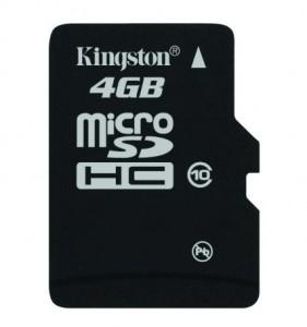 Card de memorie Kingston 4GB MicroSDHC Class 10 Flash Card  SDc10/4GBsp