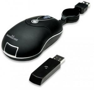 Manhattan MMX Wireless Optical Mobile Mini Mouse USB, Three Buttons with Scroll Wheel, 100, 176811