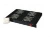 19 inch 1U cooling unit with 4 fans 220 V RAL 9005 BLACK incl Thermostat, R-4FAN1U