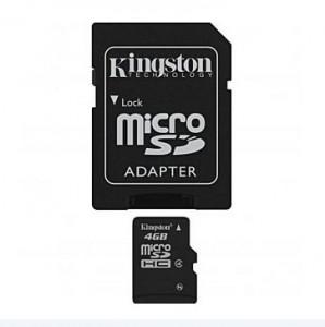 Card de memorie MicroSD 4GB + Adaptor SD (SDHC Clasa 4)  4GBmicroking